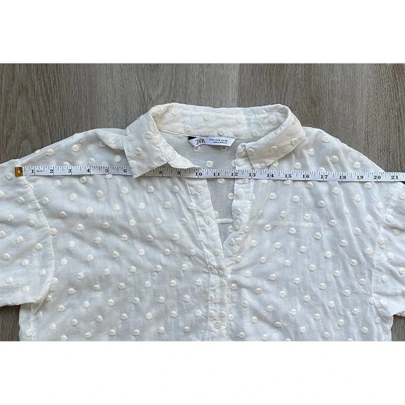 Zara Polka Dot Shirt with Embroidery - Picture 8 of 9